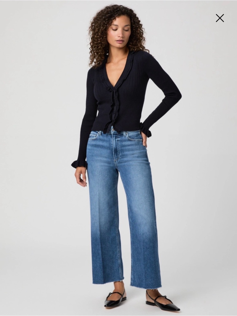 PAIGE Anessa Wide-leg Jeans | 31” | Raw hem - Picture 2 of 5
